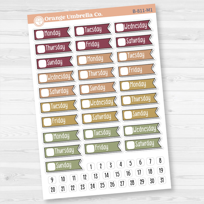 Flag Date Covers | Planner Stickers for Weekly Planning | F18 | B-811