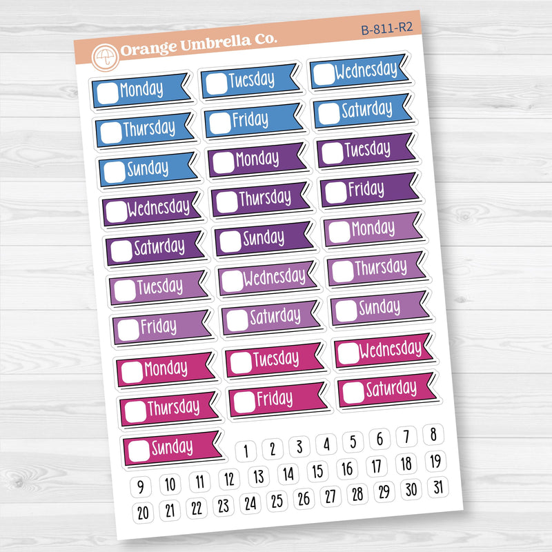 Flag Date Covers | Planner Stickers for Weekly Planning | F18 | B-811