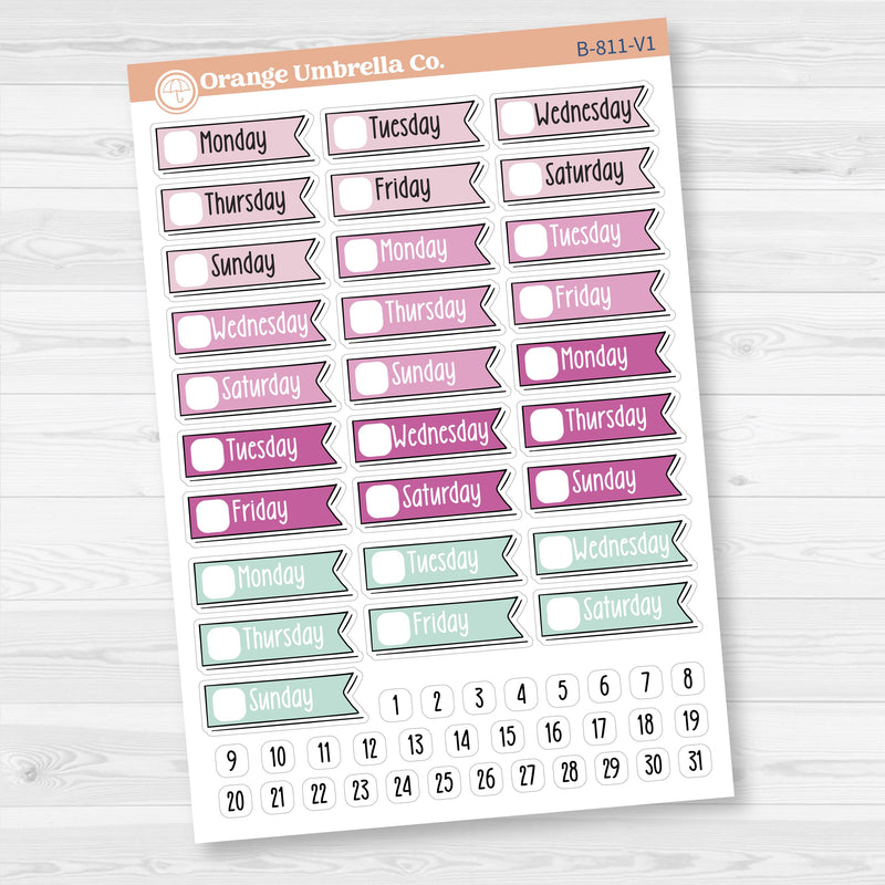 Flag Date Covers | Planner Stickers for Weekly Planning | F18 | B-811