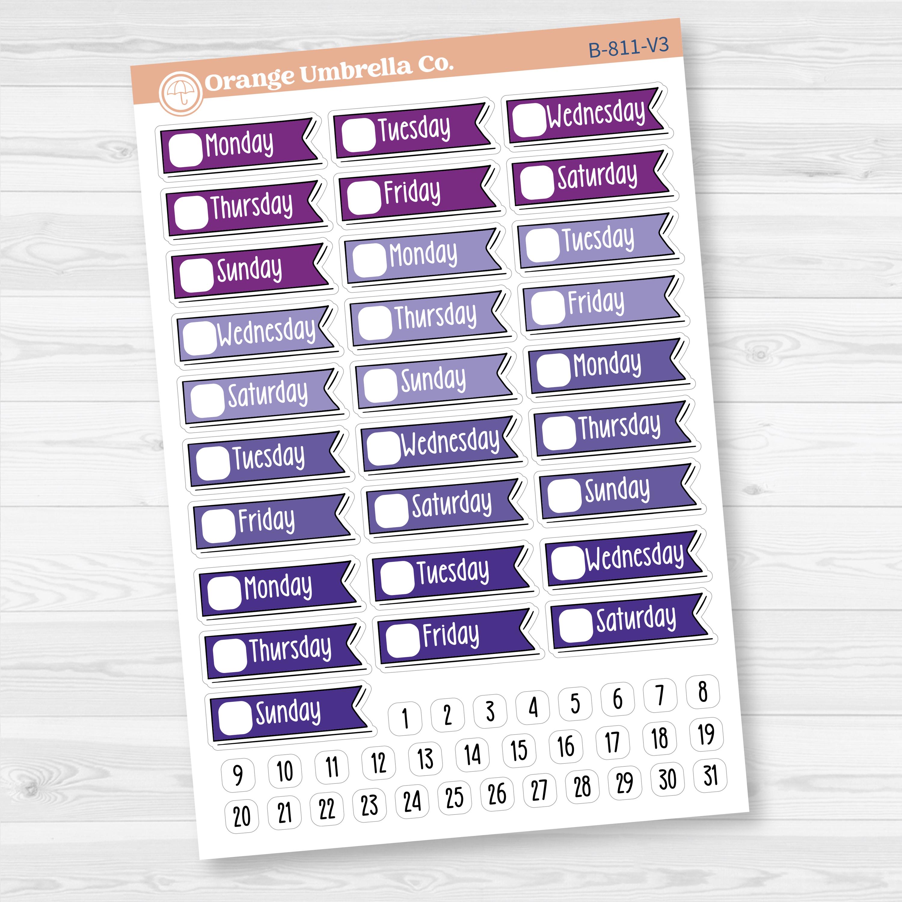 Flag Date Covers | Planner Stickers for Weekly Planning | F18 | B-811