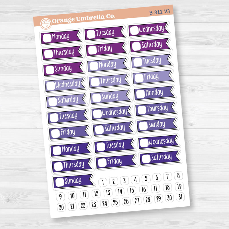 Flag Date Covers | Planner Stickers for Weekly Planning | F18 | B-811