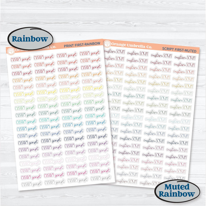 FC12 Custom Script Stickers | Removable Matte or Clear Planner Stickers ** 1 phrase per sheet** | CustomFC12