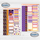 Purple Halloween Kit | Weekly Sticker Kit for Vertical Planners like Erin Condren | Gone Batty | KIT-408-A