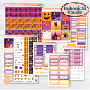 Purple Halloween Kit | Hobonichi Cousin Weekly & Daily Planner Kit Stickers | Gone Batty | KIT-408-E