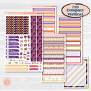 Purple Halloween Kit | 7x9 Compact Vertical Planner Kit Stickers | Gone Batty | KIT-408-H