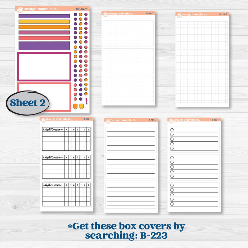 Purple Halloween Kit | Erin Condren Weekly Dashboard Planner Kit Stickers | Gone Batty | KIT-408-HA