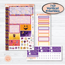 Purple Halloween Kit | Plum Vertical Priorities 7x9 Planner Kit Stickers | Gone Batty | KIT-408-J