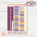 Purple Halloween Kit | Freestyle Kit Any Planner Kit Stickers | Gone Batty | KIT-408-K
