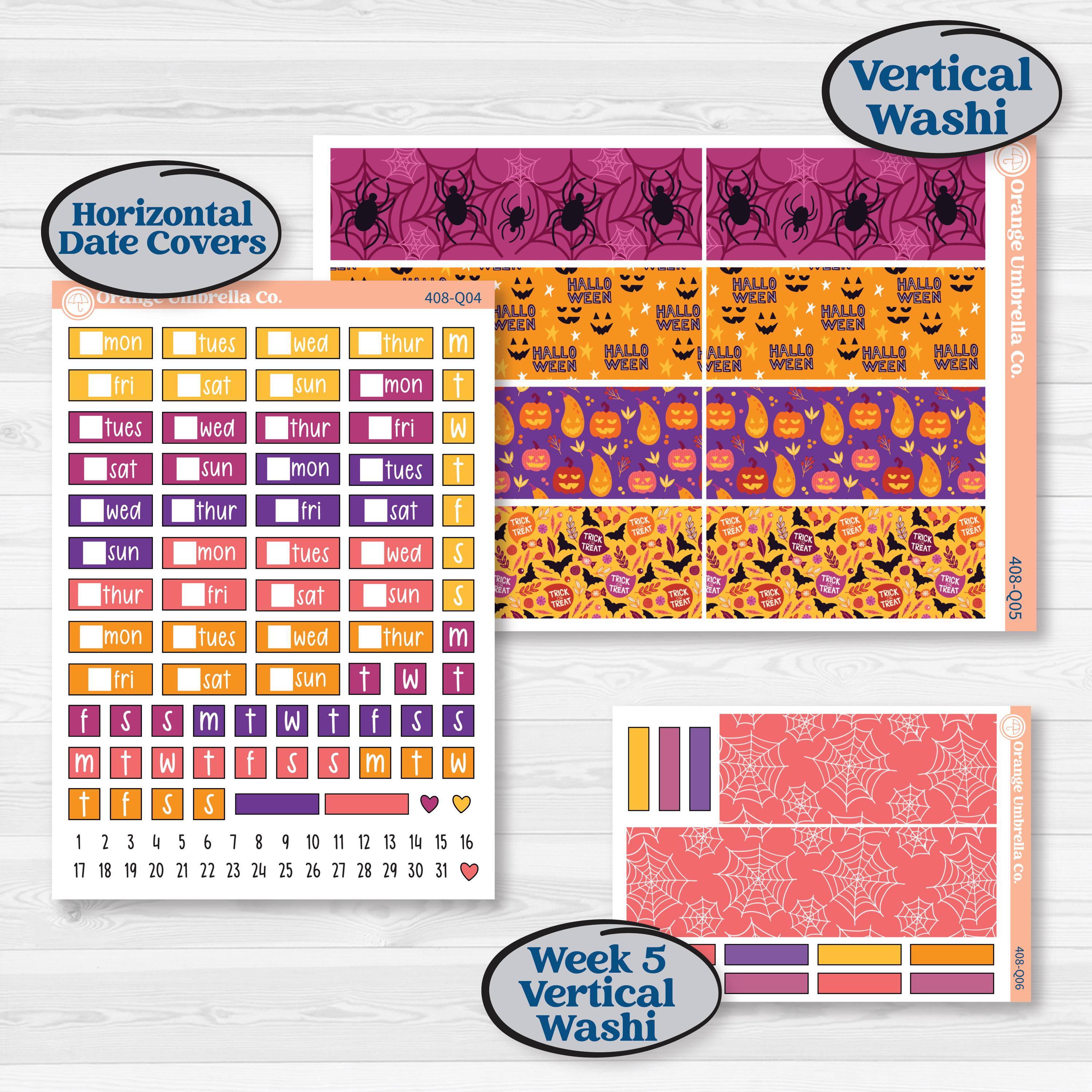 Purple Halloween Kit | Laurel Denise Standard Vertical & Horizontal Planner Kit Stickers | Gone Batty | KIT-408-Q