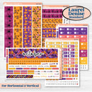 Purple Halloween Kit | Laurel Denise Standard Vertical & Horizontal Planner Kit Stickers | Gone Batty | KIT-408-Q