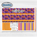 Purple Halloween Kit | Laurel Denise Portrait Planner Kit Stickers | Gone Batty | KIT-408-R