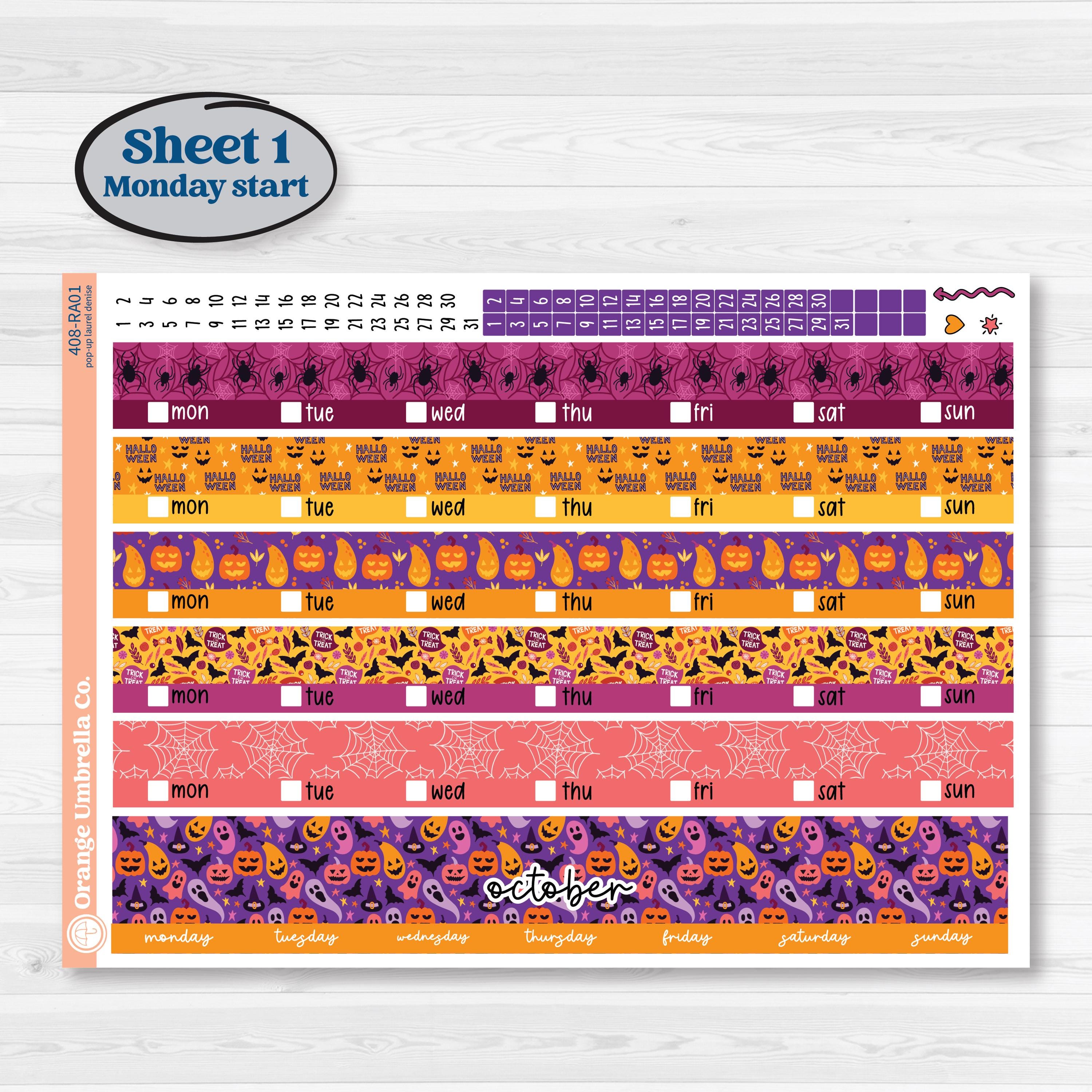 Purple Halloween Kit | Laurel Denise Pop-Up Planner Kit Stickers | Gone Batty | KIT-408-RA