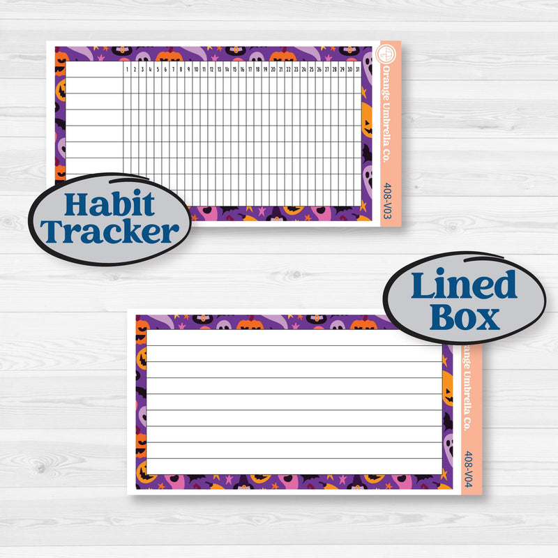 Purple Halloween Kit | A5 Erin Condren Monthly & Dashboard Sticker Kit | 2024-2025 Planners | Gone Batty | KIT-408-V