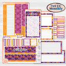 Purple Halloween Kit | 7x9 Erin Condren Life Planner Monthly & Dashboard Sticker Kit | 2024-2025 Planners | Gone Batty | KIT-408-W