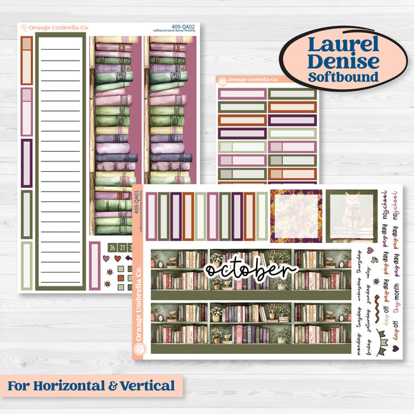 Autumn Reading Kit | Laurel Denise Softbound Monthly Planner Sticker Kit | Vertical & Horizontal | Reading Season | KIT-409-QA