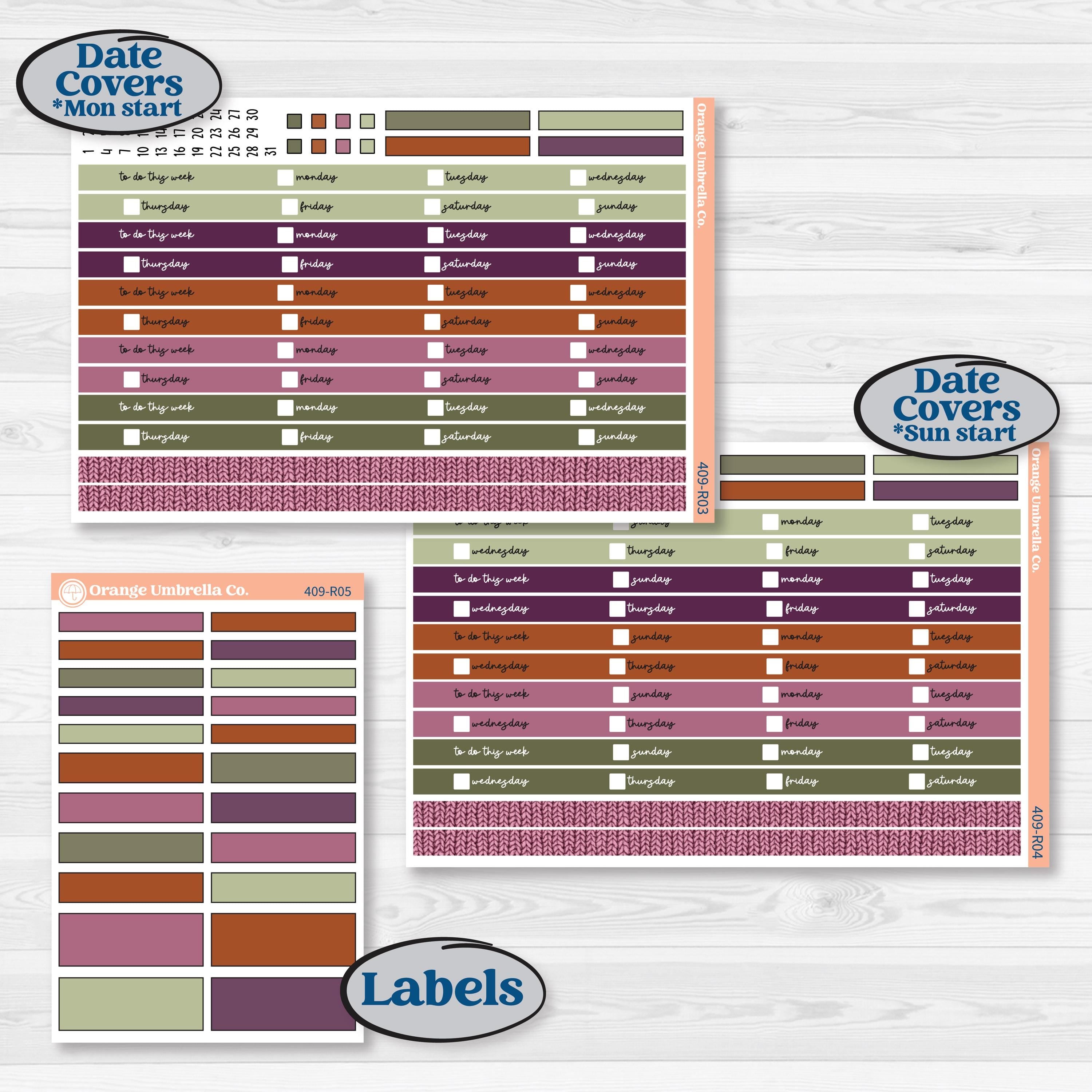 Autumn Reading Kit | Laurel Denise Portrait Planner Kit Stickers | Reading Season | KIT-409-R