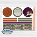 Autumn Reading Kit | 8.5x11 Plum Monthly & Dashboard Planner Kit Stickers | Reading Season | KIT-409-U