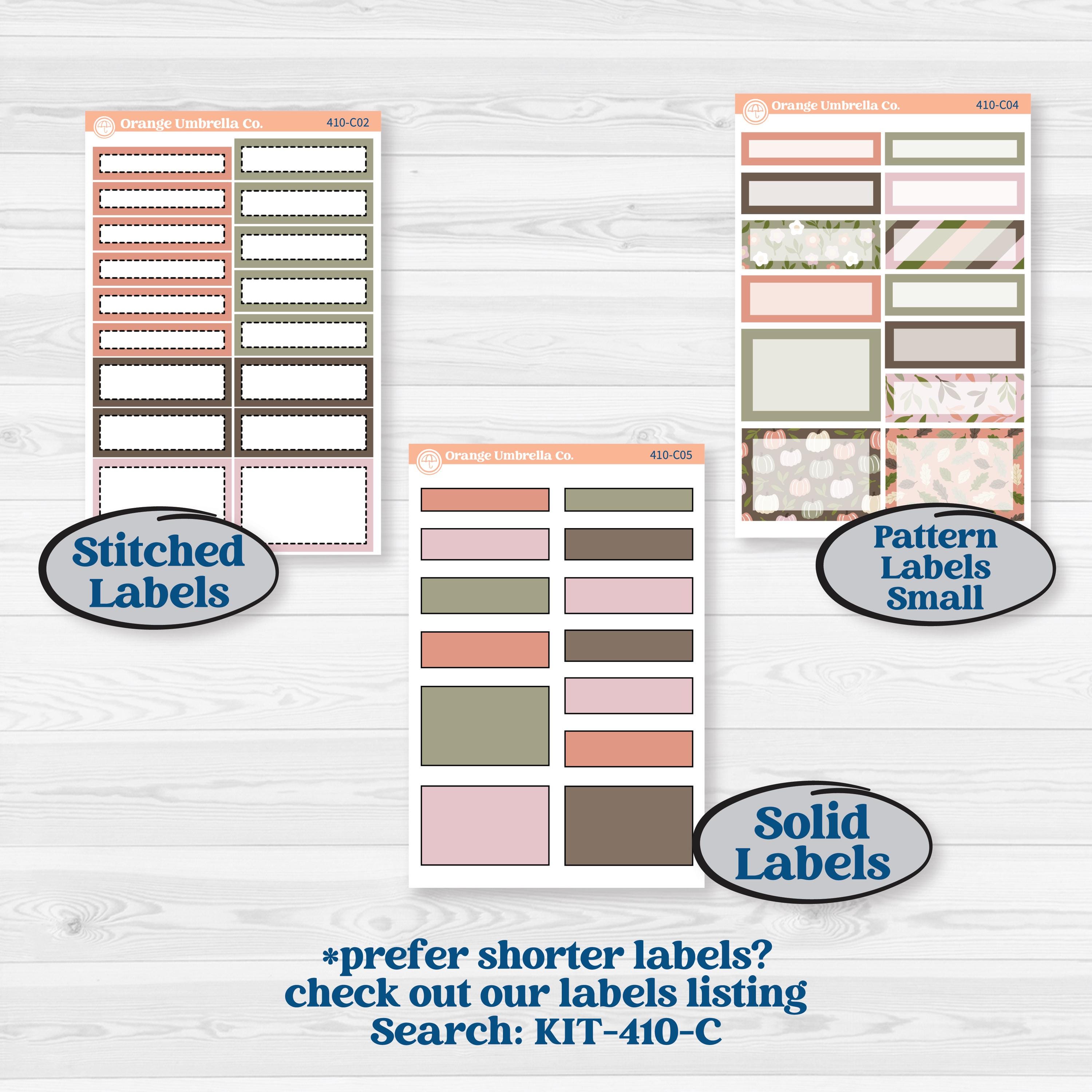 Autumn Floral Kit | A5 Compact Vertical Planner Kit Stickers for Erin Condren | Pumpkin Petals | KIT-410-G