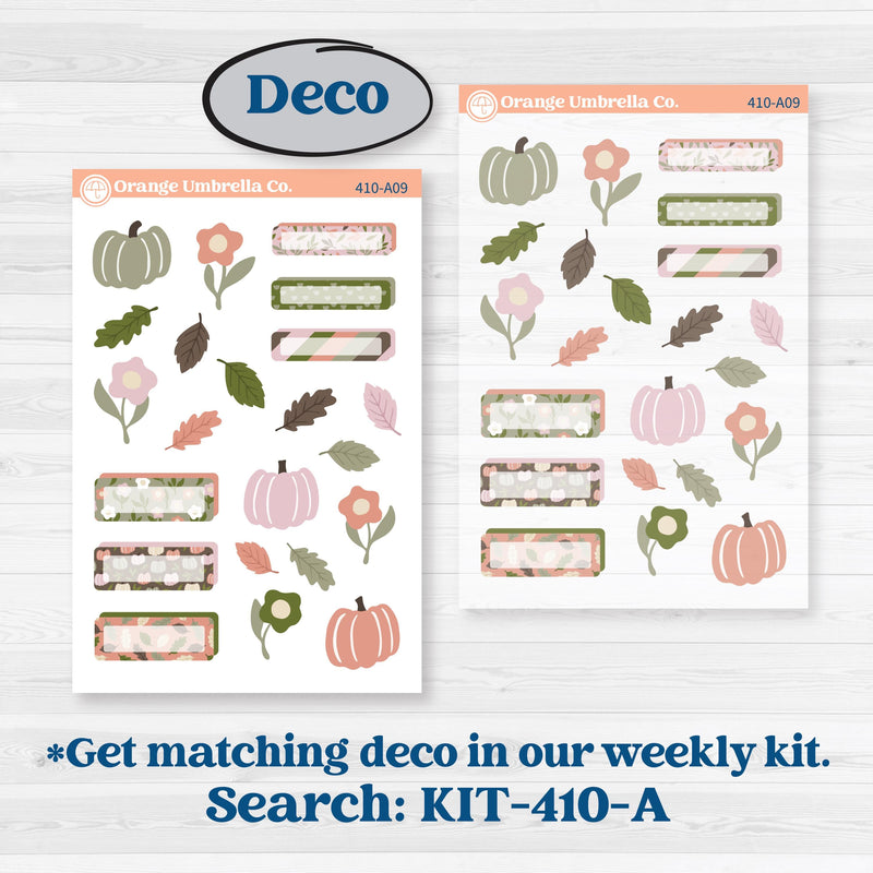Autumn Floral Kit | Freestyle Kit Any Planner Kit Stickers | Pumpkin Petals | KIT-410-K