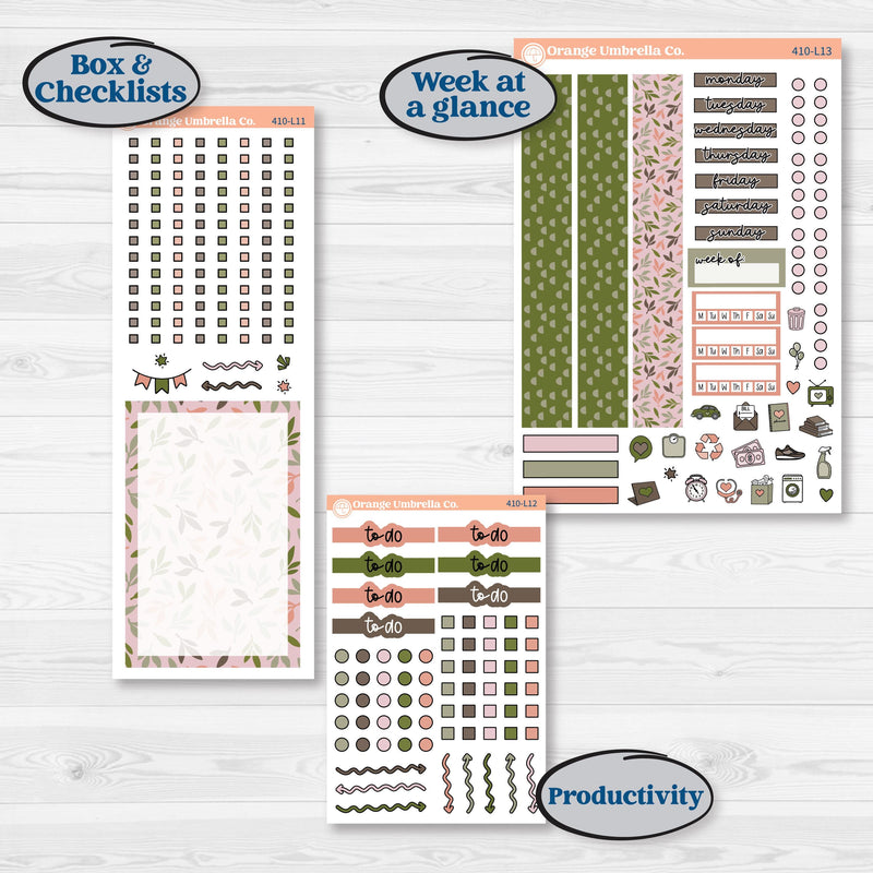 Autumn Floral Kit | A5 Daily Duo Planner Kit Stickers | Pumpkin Petals | KIT-410-L
