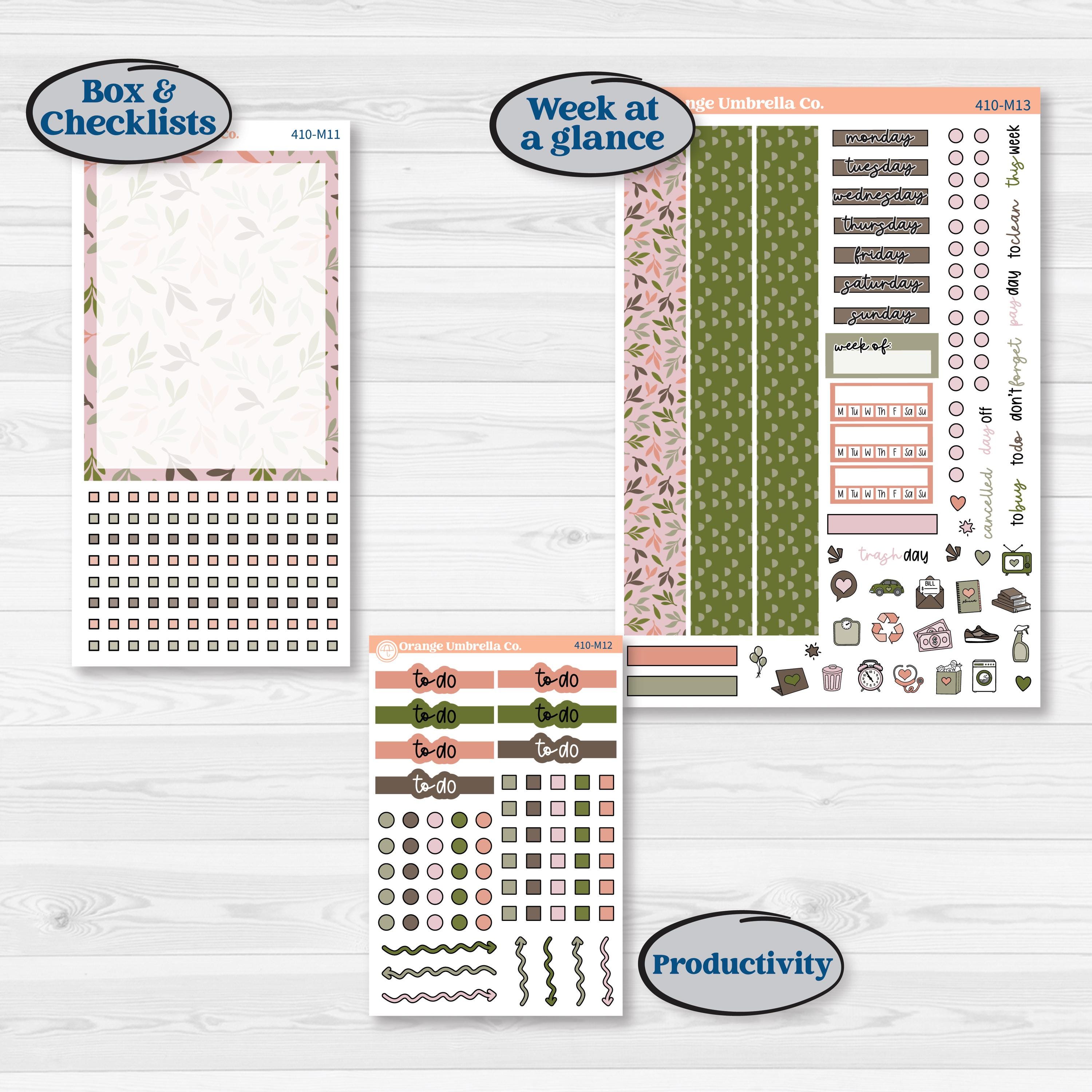 Autumn Floral Kit | 7x9 Erin Condren Daily Duo Planner Kit Stickers | Pumpkin Petals | KIT-410-M