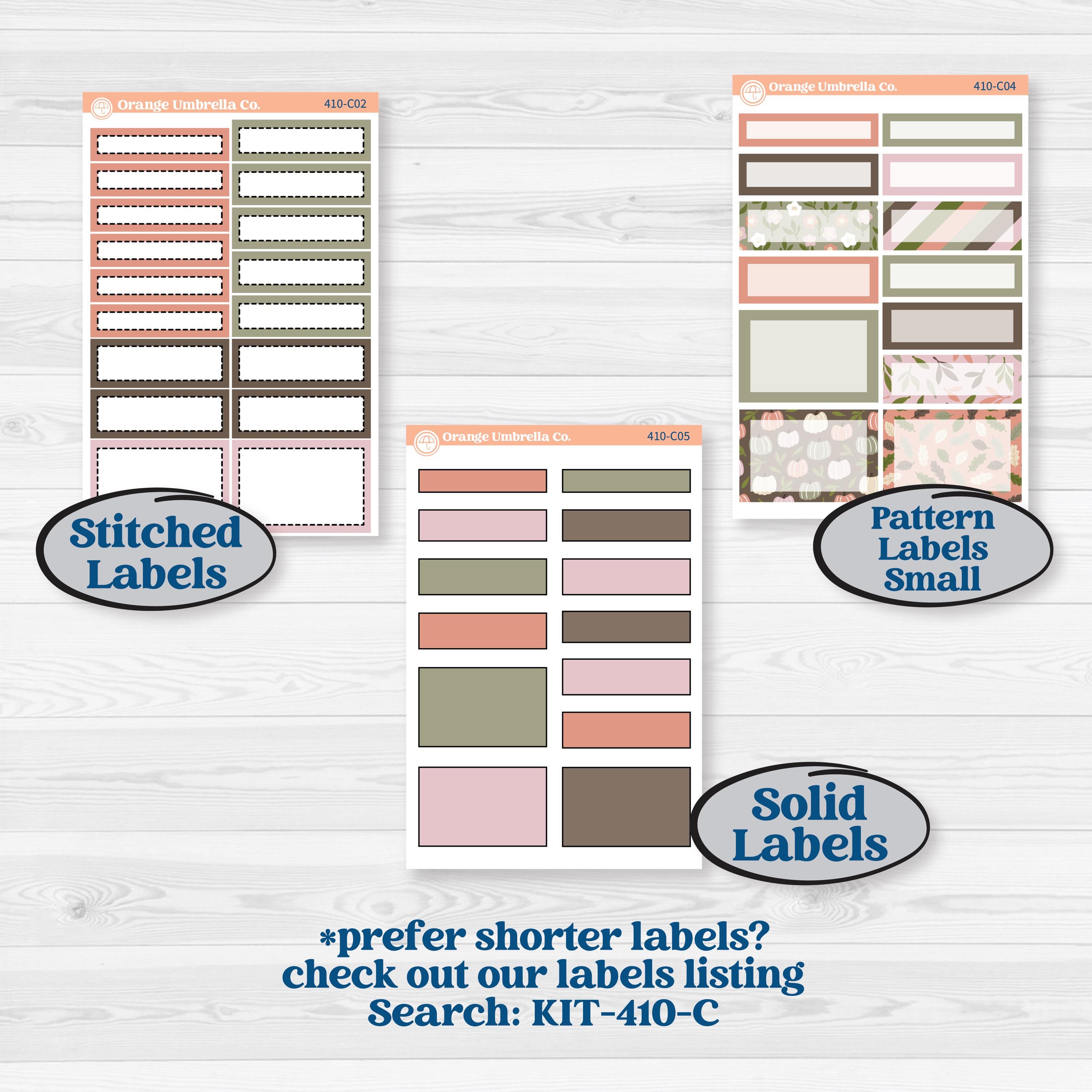 Autumn Floral Kit | 7x9 Plum Daily Planner Kit Stickers | Pumpkin Petals | KIT-410-P