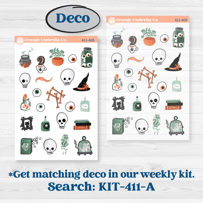 Spooky Halloween Kit | Journaling Kit Planner Stickers | Witch’s Brew | KIT-411-D