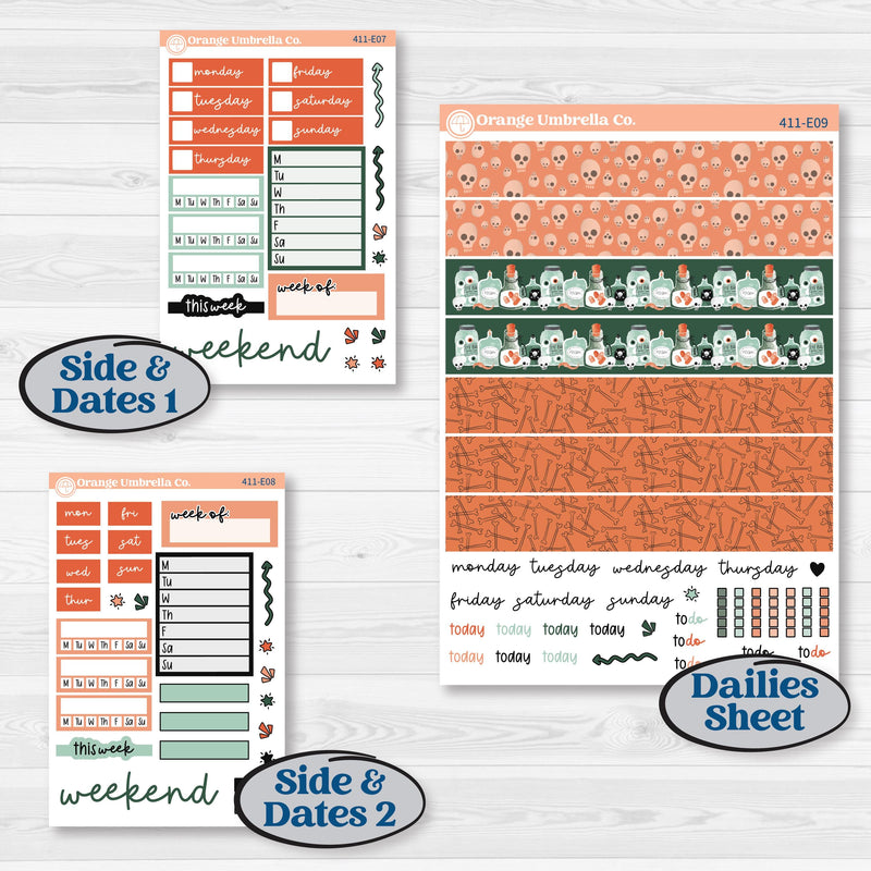 Spooky Halloween Kit | Hobonichi Cousin Weekly & Daily Planner Kit Stickers | Witch’s Brew | KIT-411-E