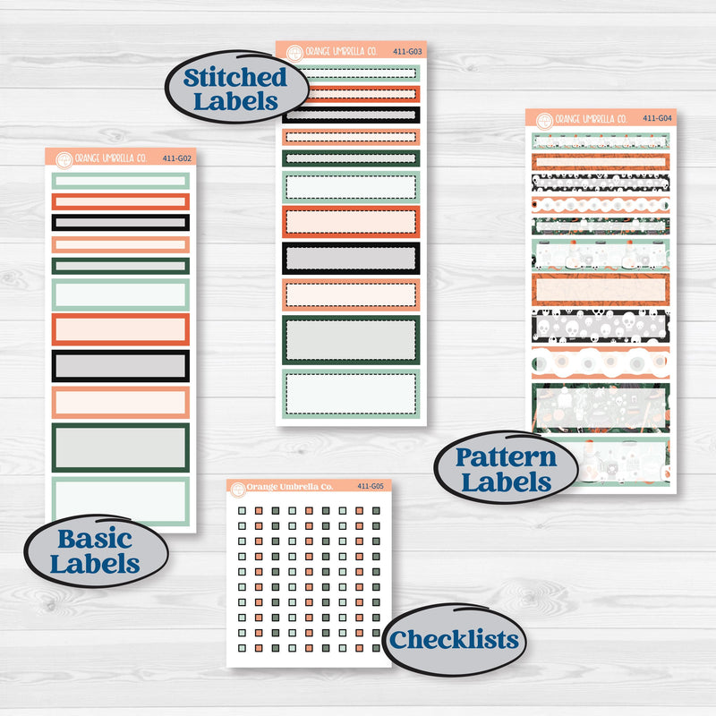 Spooky Halloween Kit | A5 Compact Vertical Planner Kit Stickers for Erin Condren | Witch’s Brew | KIT-411-G