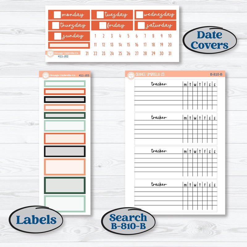 Spooky Halloween Kit | Plum Vertical Priorities 7x9 Planner Kit Stickers | Witch’s Brew | KIT-411-J