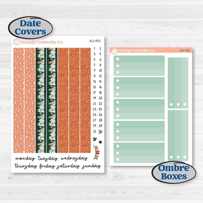 Spooky Halloween Kit | 7x9 Plum Daily Planner Kit Stickers | Witch’s Brew | KIT-411-P