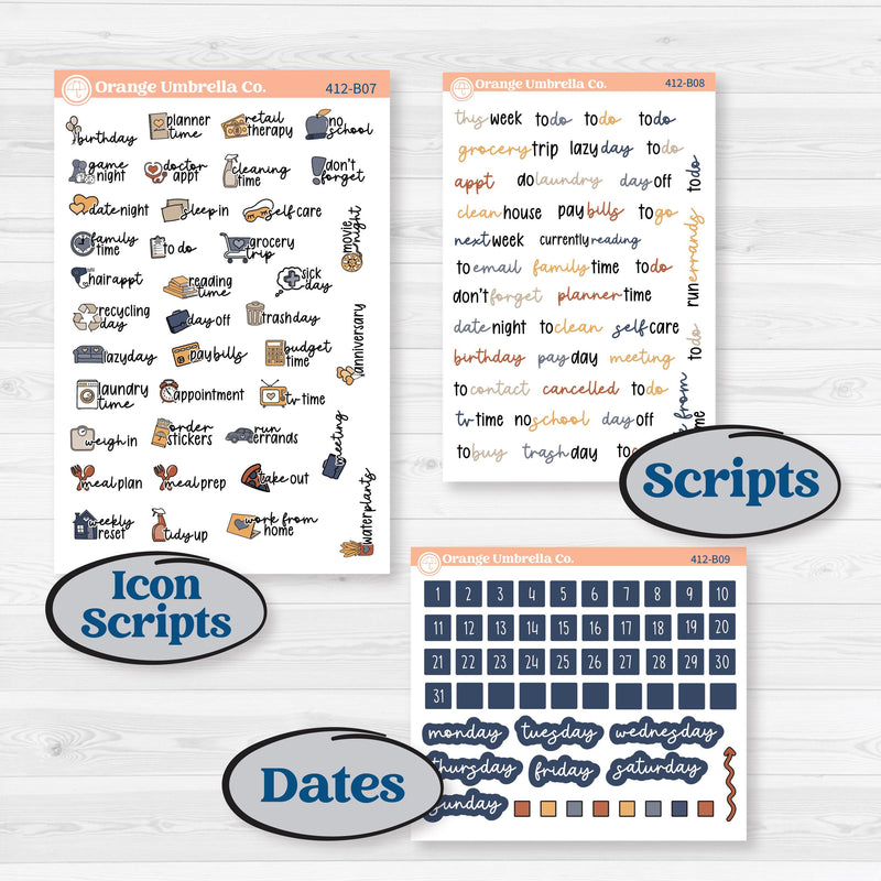 Chicken Planner Kit | Weekly Add-On Planner Kit Stickers | What the Flock | KIT-412-B