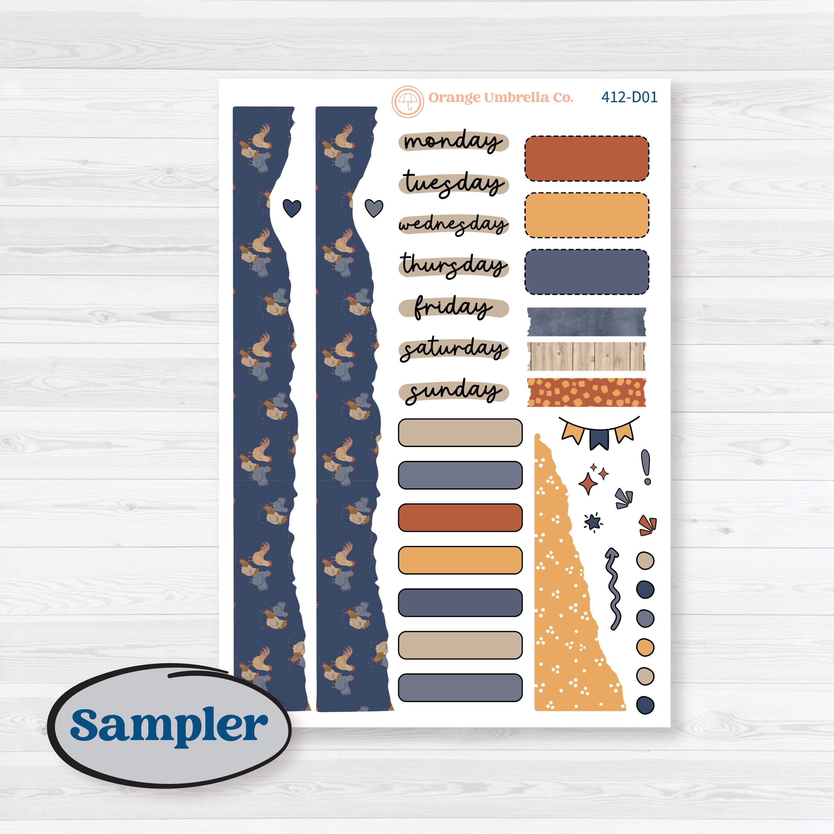 Chicken Planner Kit | Journaling Kit Planner Stickers | What the Flock | KIT-412-D
