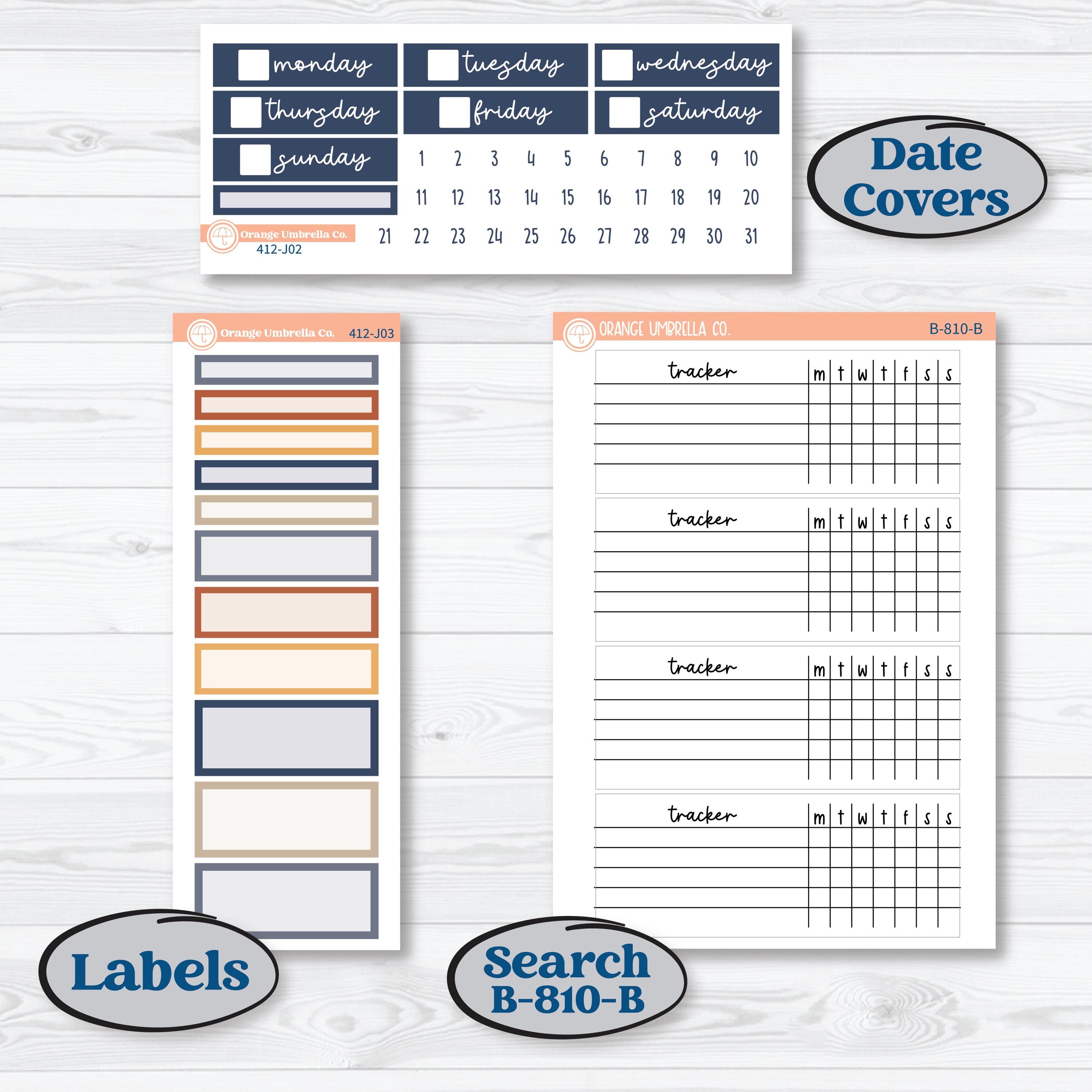 Chicken Planner Kit | Plum Vertical Priorities 7x9 Planner Kit Stickers | What the Flock | KIT-412-J