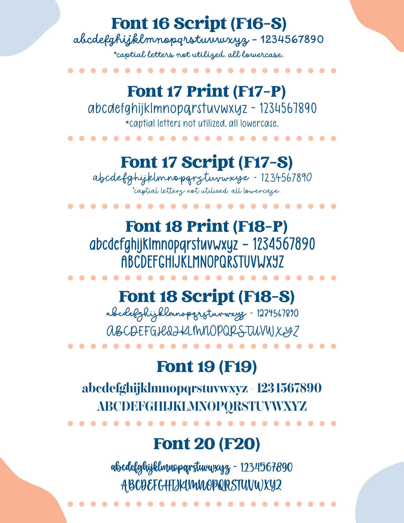 Mini Sheet Custom Scripts | New Fonts Clear Matte Planner Stickers | 1 word/phrase per sheet | custommini-cm