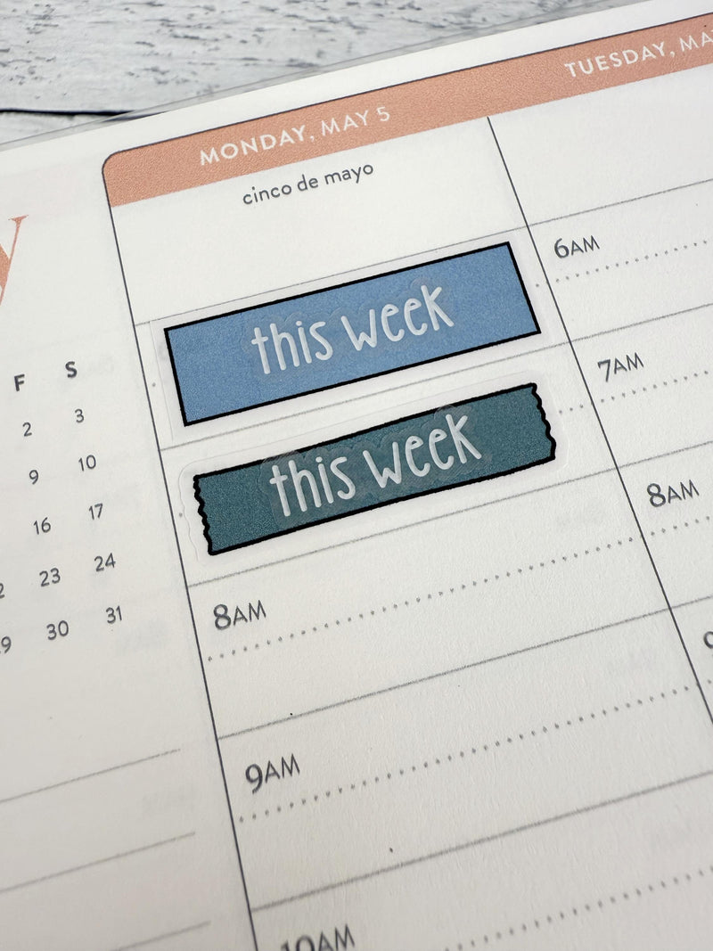 NEW Custom Header Script Planner Sticker | Clear Matte | Choose Your Font & Color | * 1 Word/Phrase per sheet* | customheader-cm