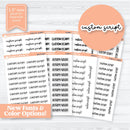 Mini Sheet Custom Script Sticker | Hobonichi Cousin Sized | Planner Stickers ** 1 word/phrase per sheet*** | hobocustommini