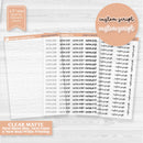 Custom Script Planner Stickers for Hobonichi Cousin | *NEW* Larger Sheet Size & Fonts | 1 Word/Phrase per Sheet | customscript-hobo-cm