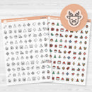 Christmas Icon Stickers | Holiday Planner Stickers | Clear Matte | I-180-CM