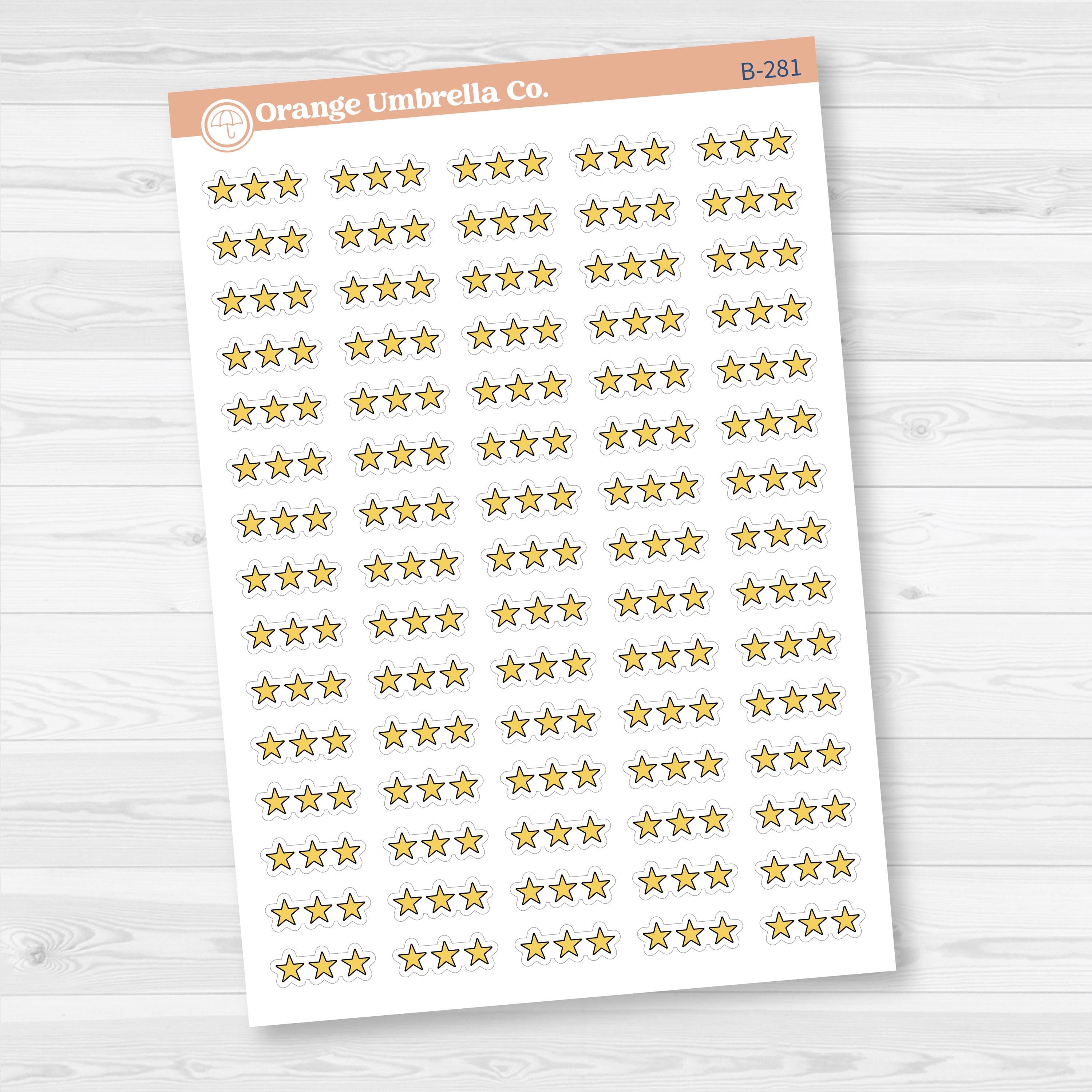 Star Rating Stickers | Reading and Hobby Trackers for Journals & Planners | B-279-283