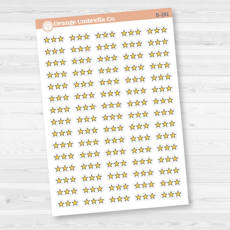 Star Rating Stickers | Reading and Hobby Trackers for Journals & Planners | B-279-283
