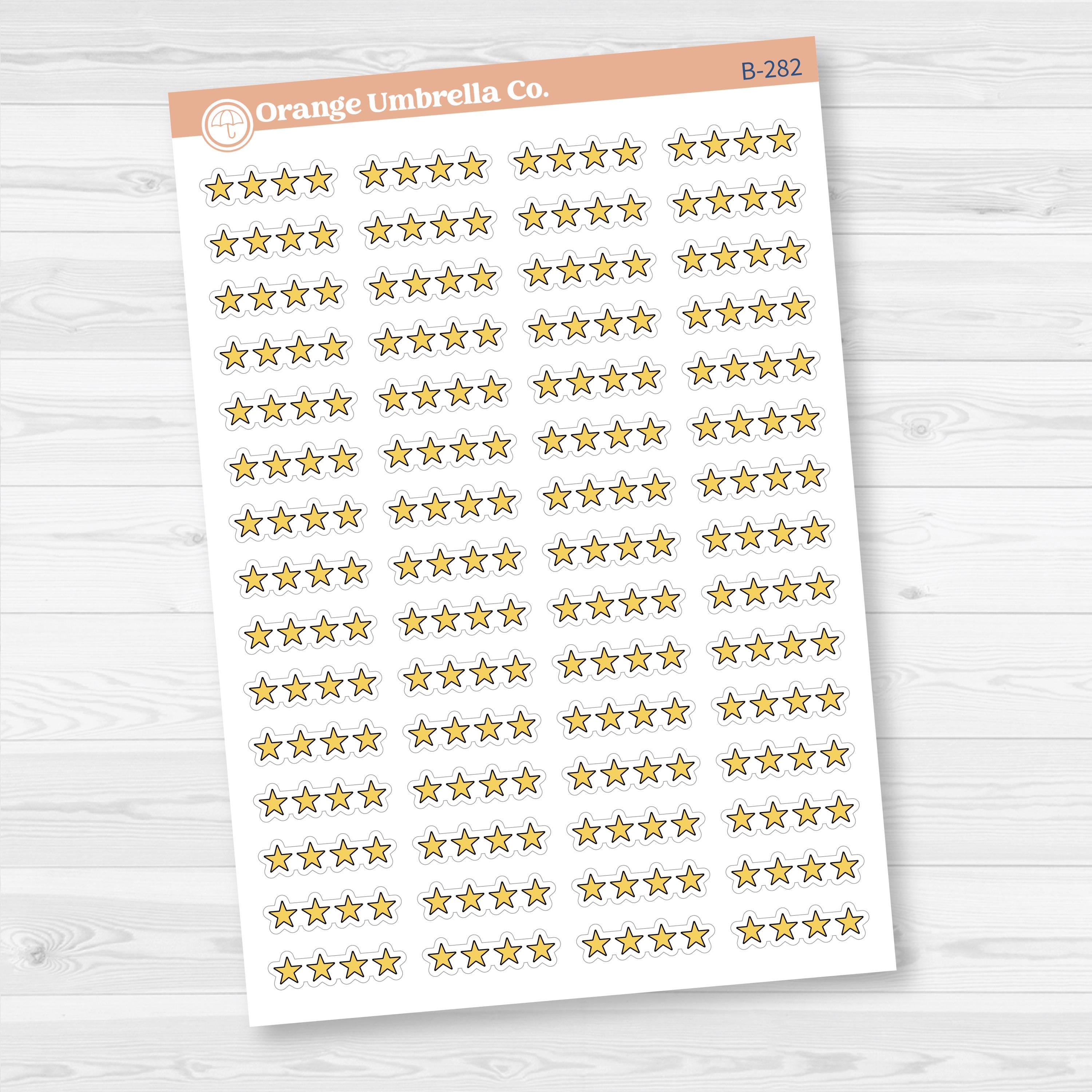 Star Rating Stickers | Reading and Hobby Trackers for Journals & Planners | B-279-283