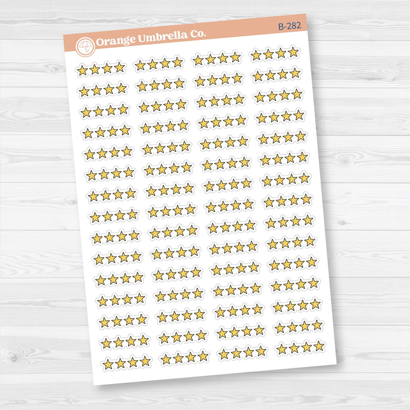 Star Rating Stickers | Reading and Hobby Trackers for Journals & Planners | B-279-283