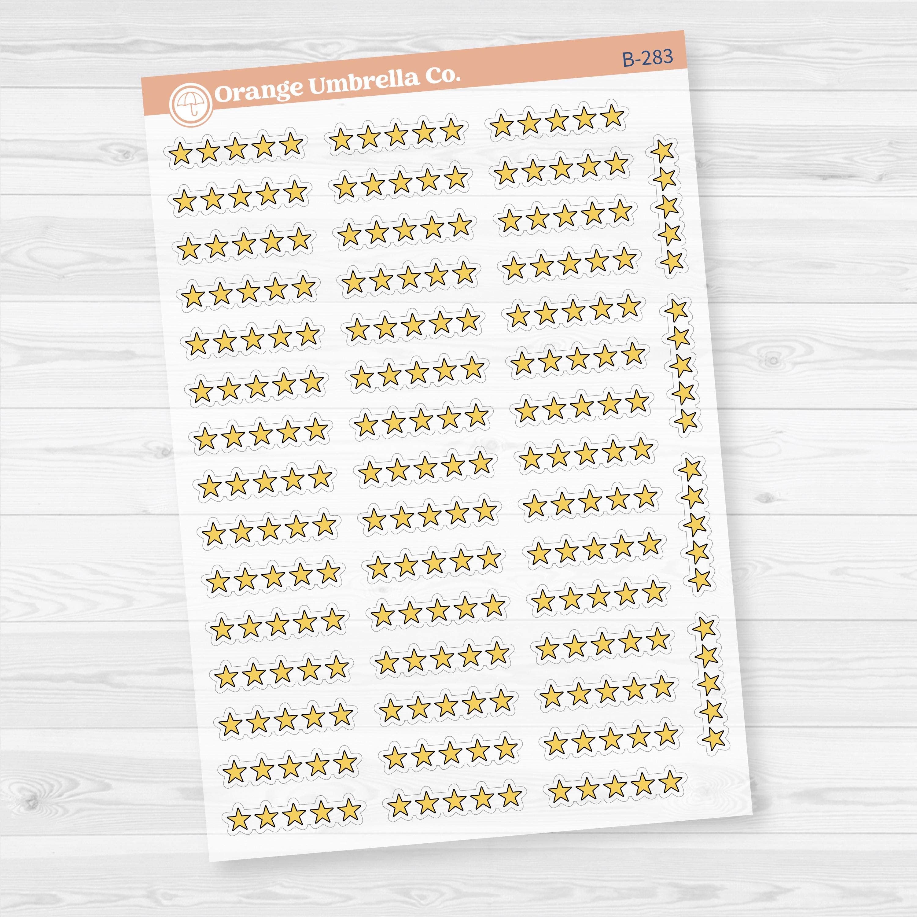 Star Rating Stickers | Reading and Hobby Trackers for Journals & Planners |Clear Matte | B-279-283-CM
