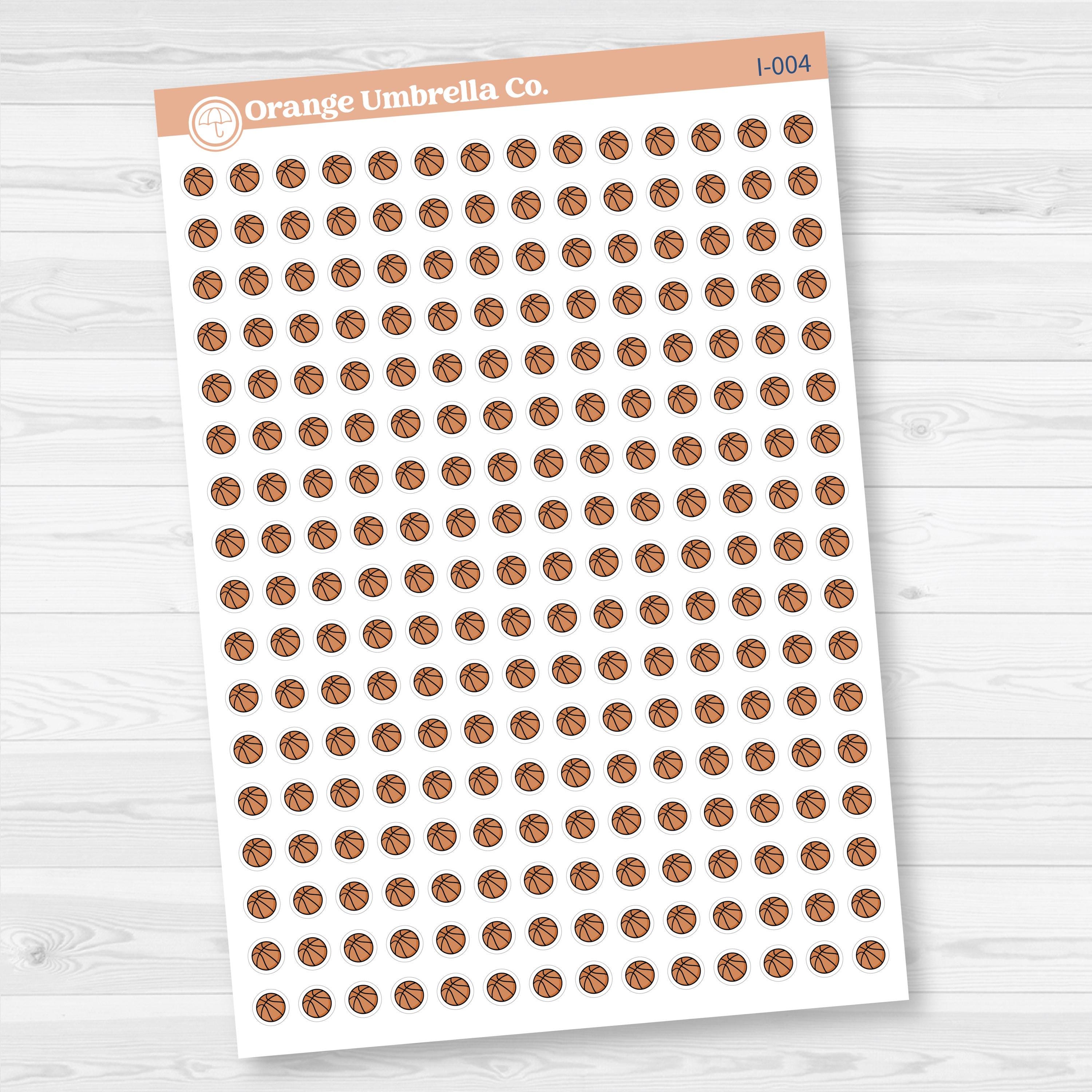 Basketball Icon Stickers | Micro Sports Planner Icons for Journals & Planners | I-004