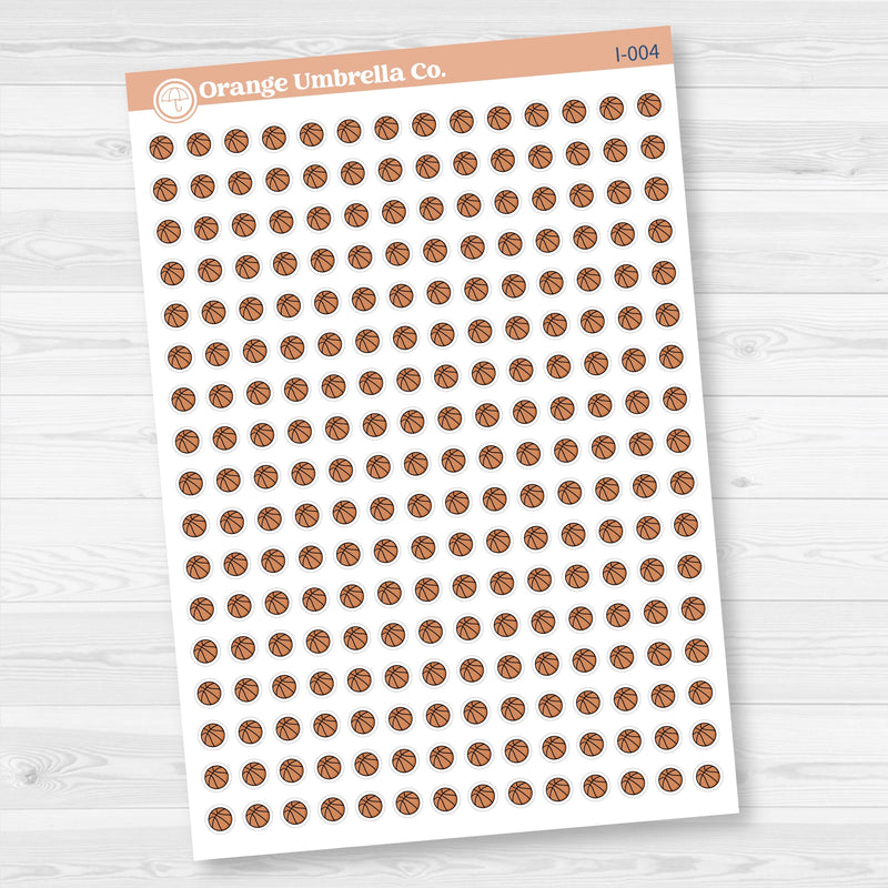 Basketball Icon Stickers | Micro Sports Planner Icons for Journals & Planners | I-004