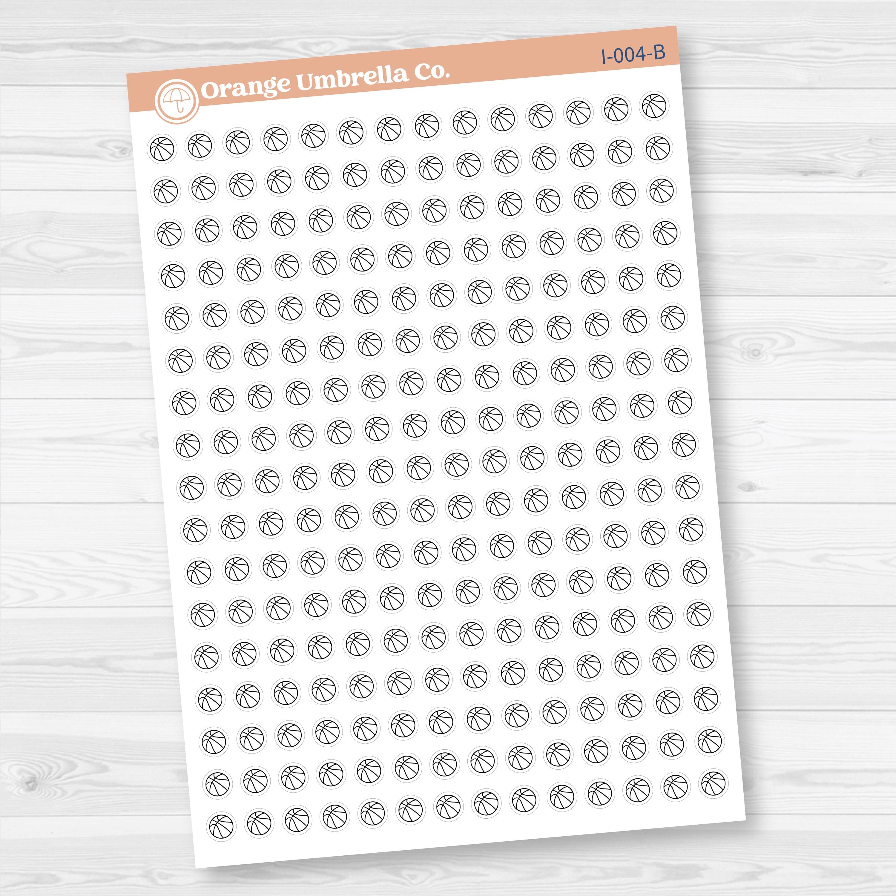 Basketball Icon Stickers | Micro Sports Planner Icons for Journals & Planners | I-004