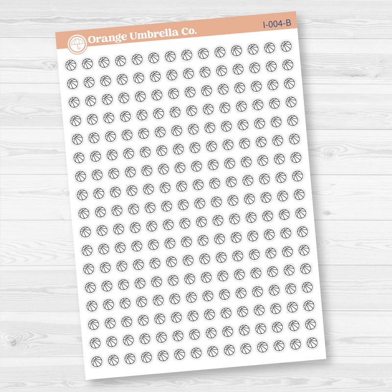 Basketball Icon Stickers | Micro Sports Planner Icons for Journals & Planners | I-004