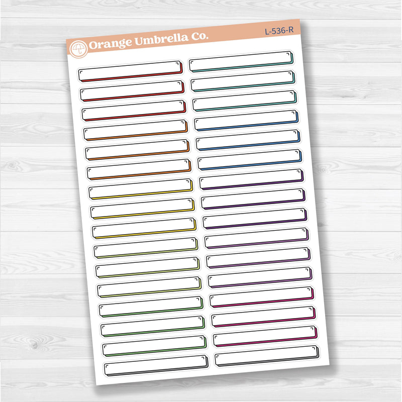 Wide Label Stickers | Basic Planner Labels for Journals & Lists | L-536