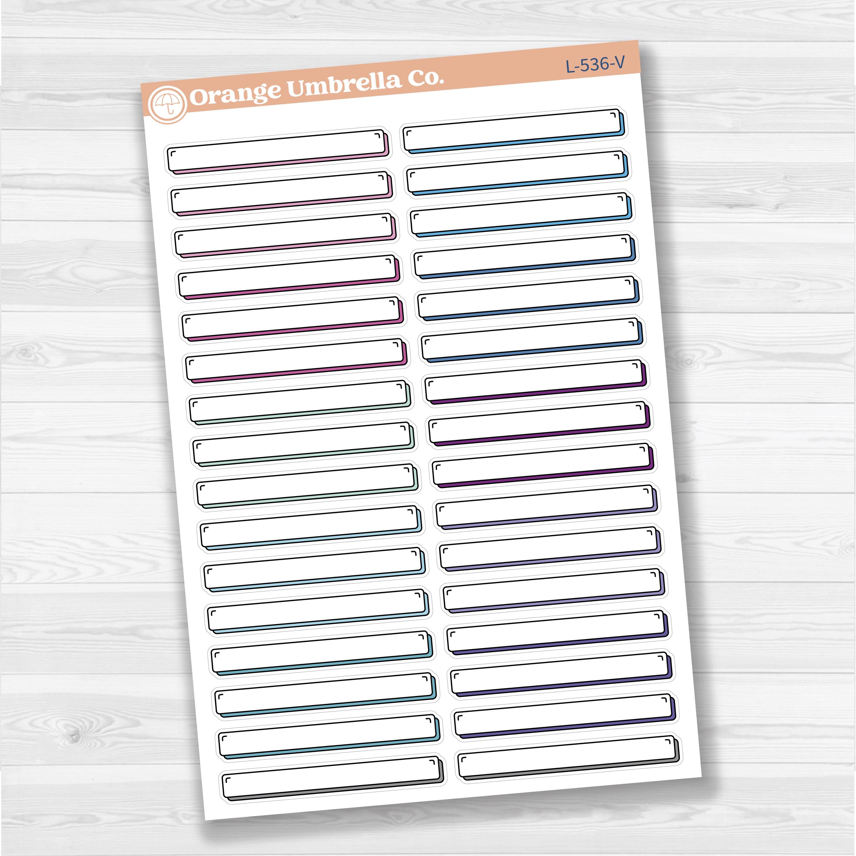 Wide Label Stickers | Basic Planner Labels for Journals & Lists | L-536